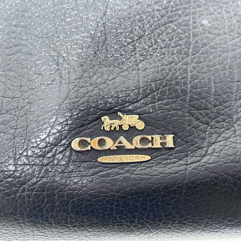 Coach Mercer 30 Navy Grain Leather Satchel - Picture 12 of 14